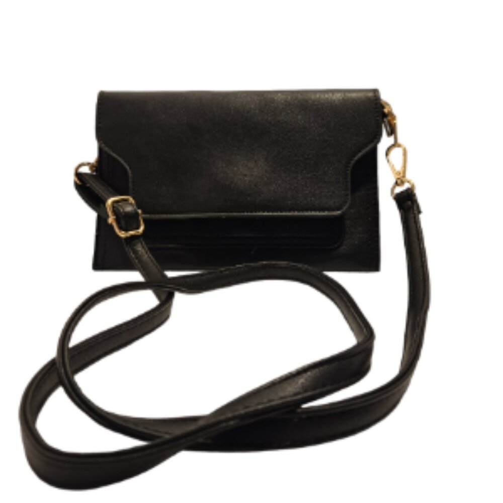 Small Black Purse With Gold Trim